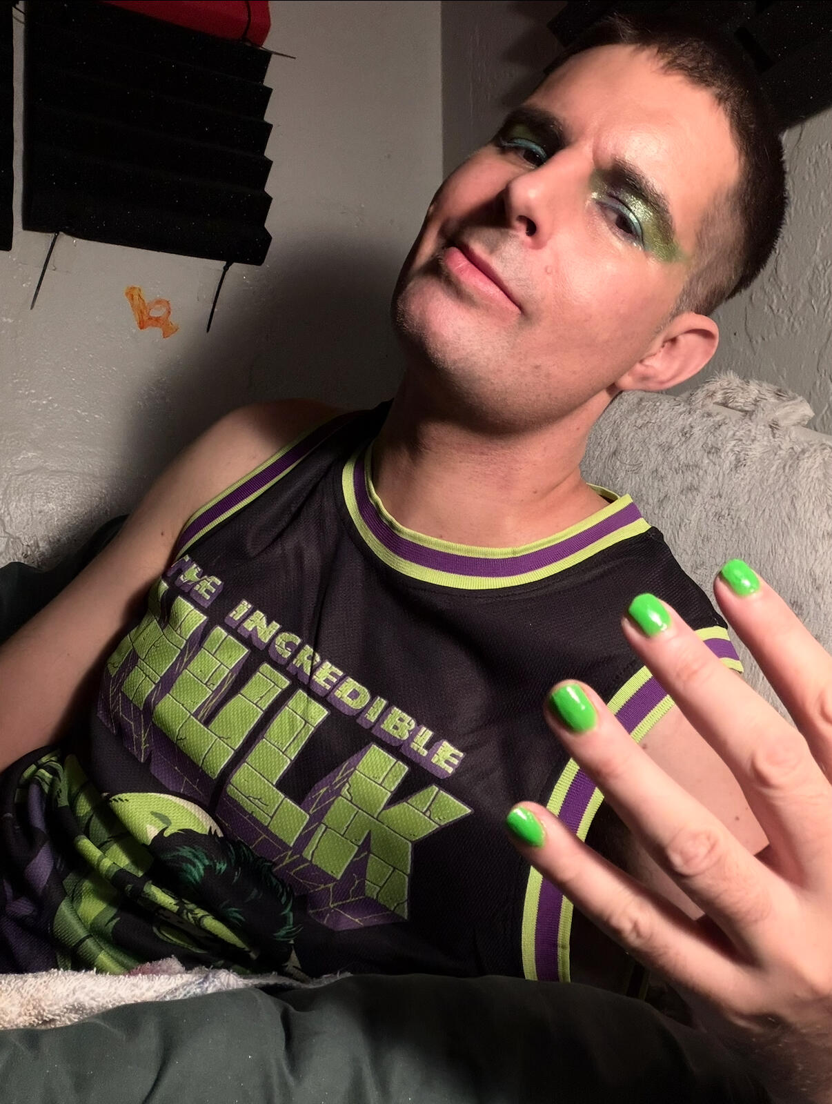 Tristan in green and purple love